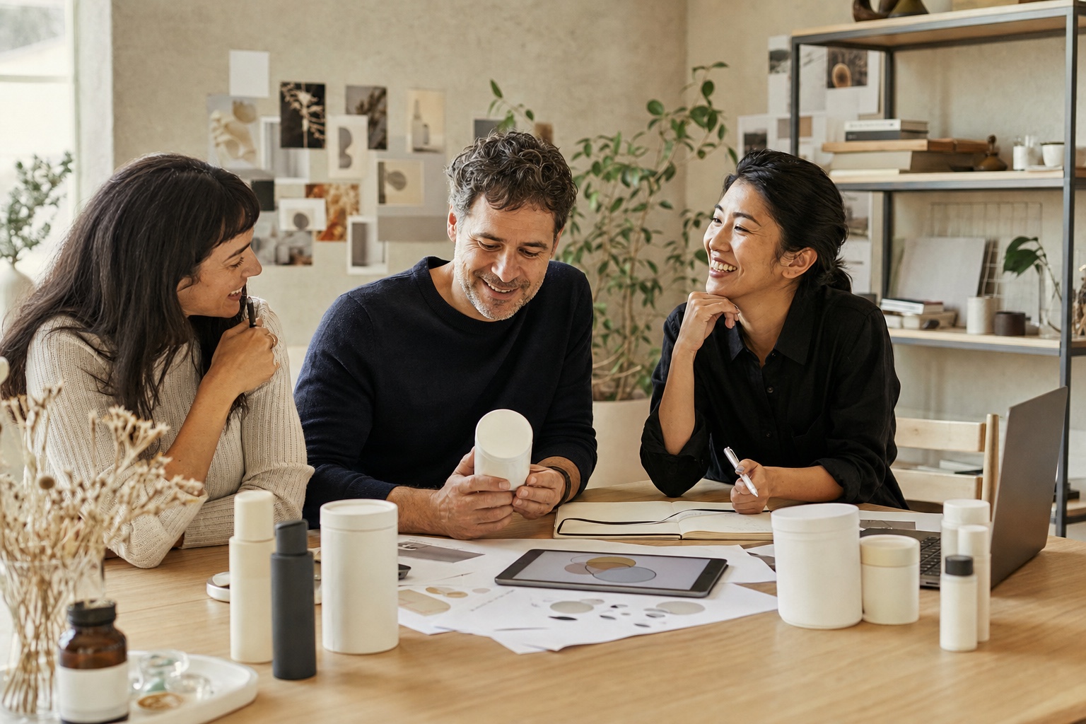 Produktteam bespricht gemeinsam eine neue Produktidee